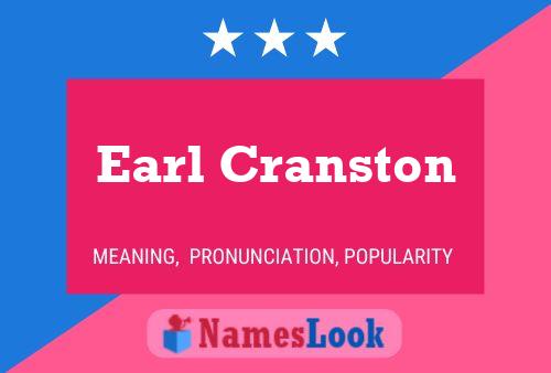 Earl Cranston Name Poster