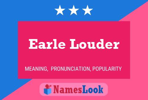 Earle Louder Name Poster