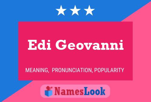 Edi Geovanni Name Poster