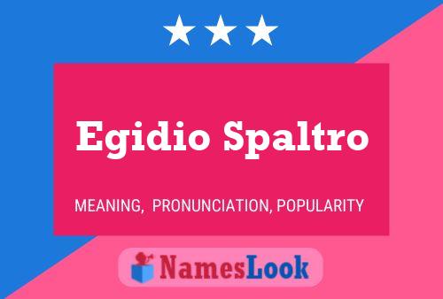 Egidio Spaltro Name Poster