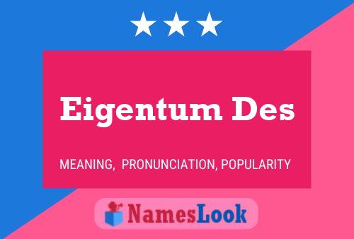 Eigentum Des Name Poster