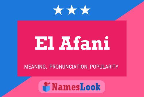 El Afani Name Poster