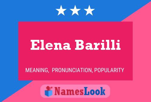 Elena Barilli Name Poster