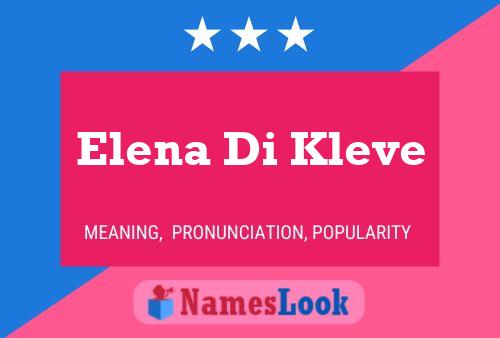 Elena Di Kleve Name Poster