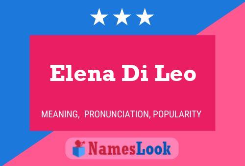 Elena Di Leo Name Poster