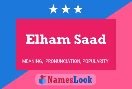 Elham Saad Name Poster