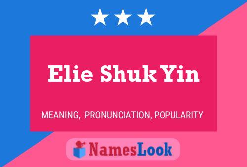 Elie Shuk Yin Name Poster