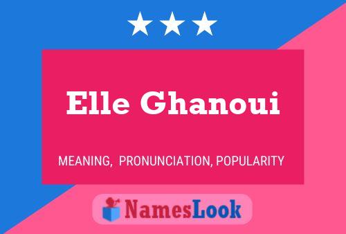 Elle Ghanoui Name Poster