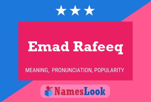 Emad Rafeeq Name Poster