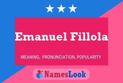 Emanuel Fillola Name Poster