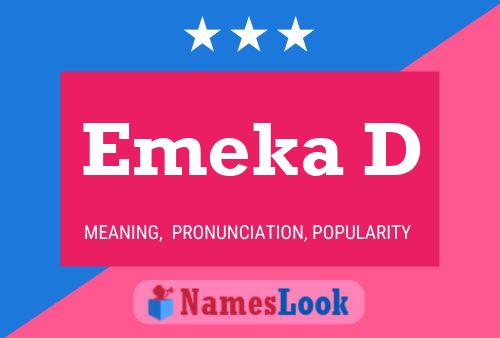 Emeka D Name Poster