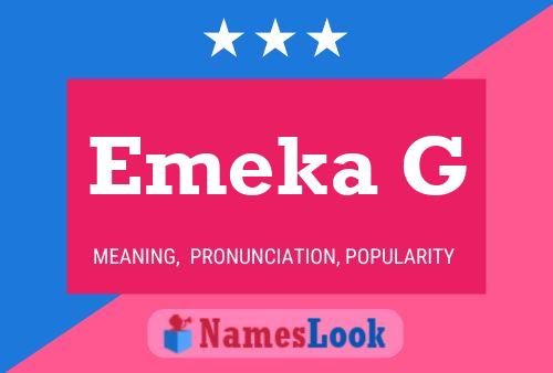 Emeka G Name Poster