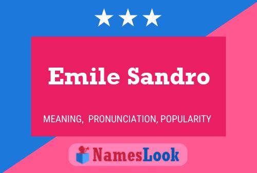 Emile Sandro Name Poster