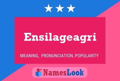 Ensilageagri Name Poster