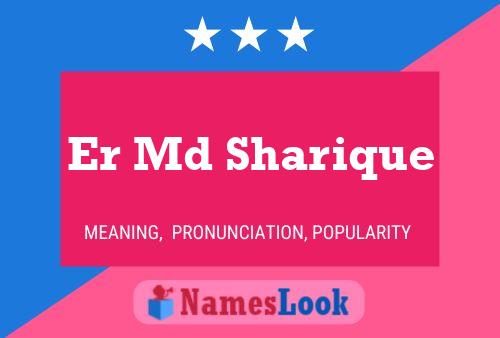 Er Md Sharique Name Poster