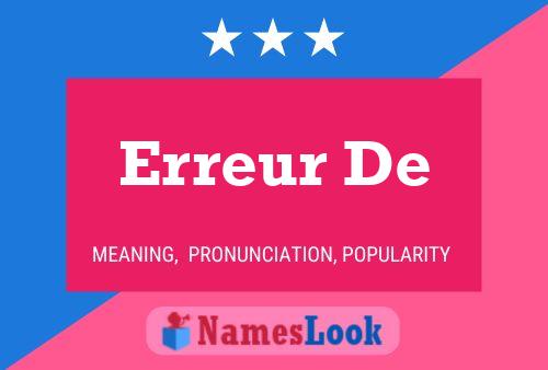 Erreur De Name Poster