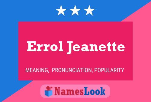 Errol Jeanette Name Poster