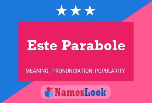 Este Parabole Name Poster