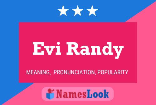 Evi Randy Name Poster