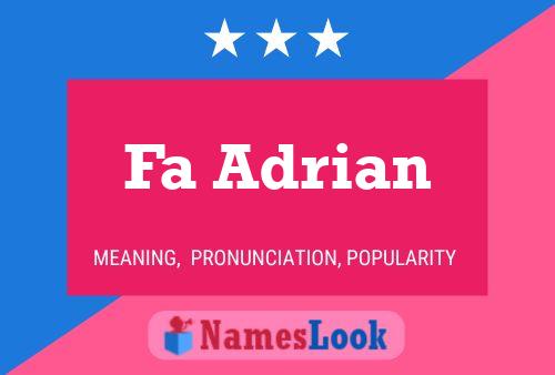 Fa Adrian Name Poster