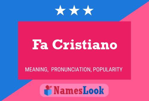 Fa Cristiano Name Poster