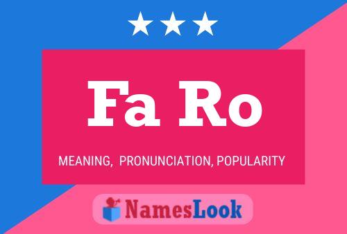 Fa Ro Name Poster