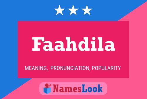 Faahdila Name Poster