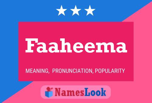 Faaheema Name Poster