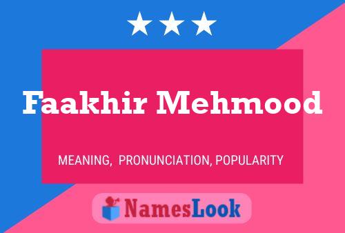 Faakhir Mehmood Name Poster