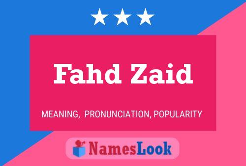 Fahd Zaid Name Poster