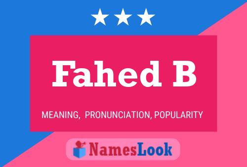 Fahed B Name Poster