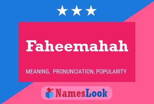 Faheemahah Name Poster