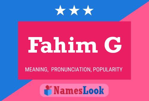 Fahim G Name Poster