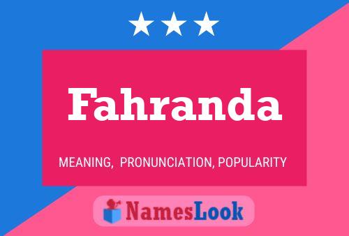 Fahranda Name Poster