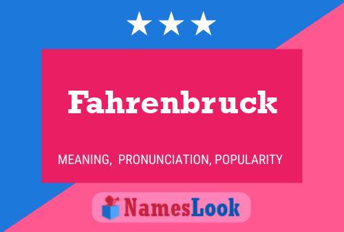 Fahrenbruck Name Poster