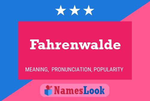 Fahrenwalde Name Poster