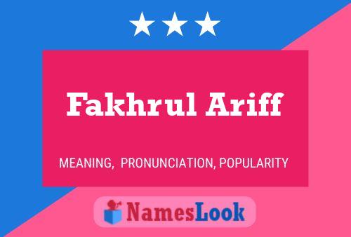 Fakhrul Ariff Name Poster