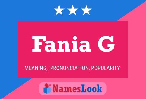 Fania G Name Poster