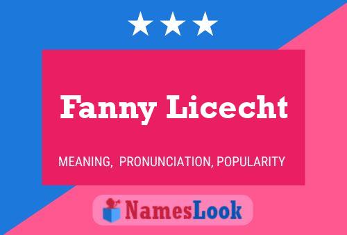 Fanny Licecht Name Poster