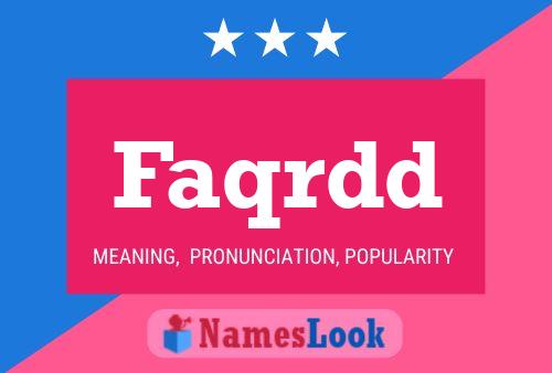 Faqrdd Name Poster