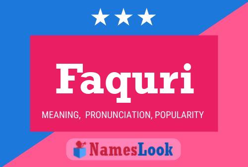 Faquri Name Poster