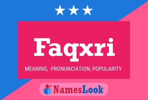 Faqxri Name Poster