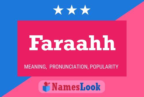 Faraahh Name Poster