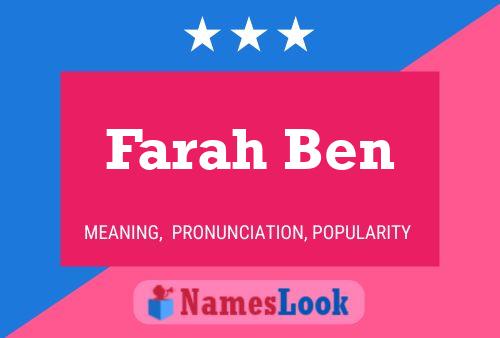 Farah Ben Name Poster