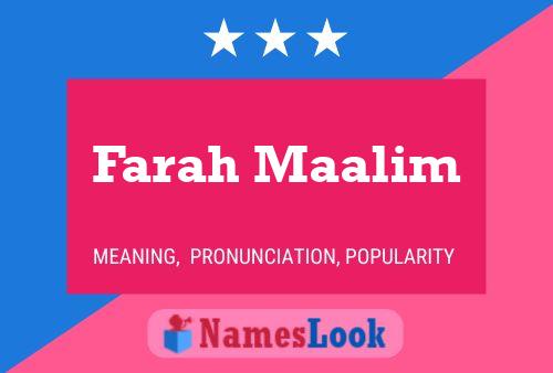 Farah Maalim Name Poster