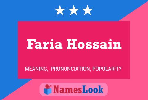 Faria Hossain Name Poster