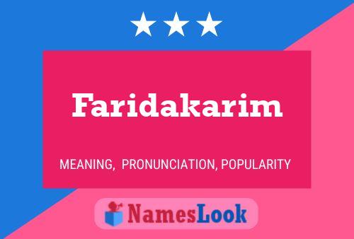 Faridakarim Name Poster