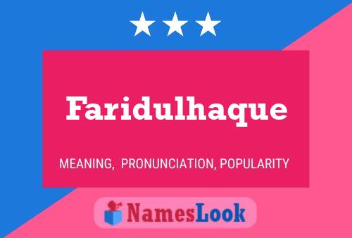 Faridulhaque Name Poster