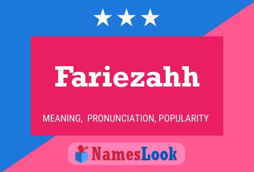 Fariezahh Name Poster