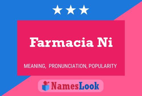 Farmacia Ni Name Poster